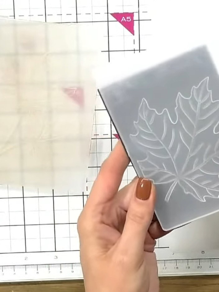 Step 3: Run the embossing folder with your paper through your die-cutting machine to create the 3D embossed impression