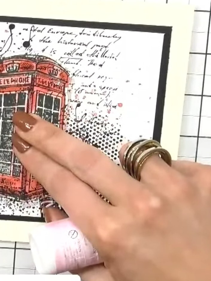 Karte mit aquarellierter Telefonzelle - the finished project