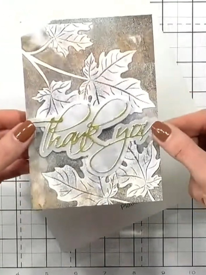 Geprägte Herbstblätter-Karte mit Rahmen - the finished project