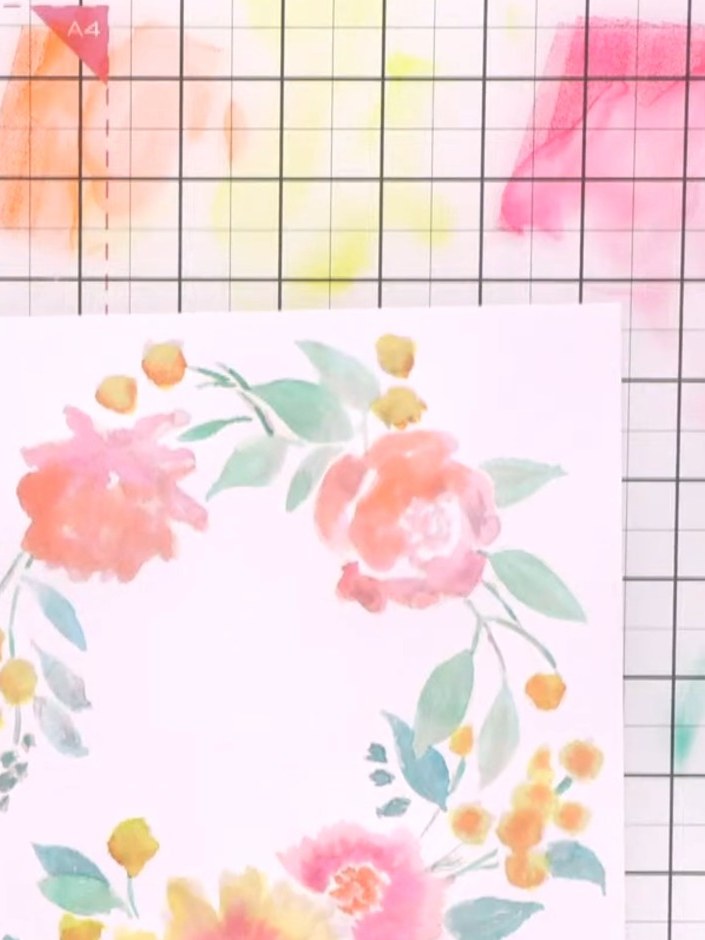 Step 7: Using a darker shade of green, add fine detail lines within the leaves and flowers to enhance the painted wate