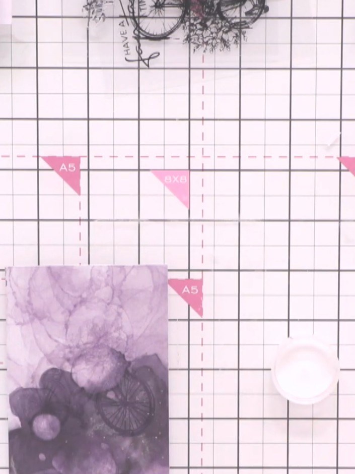 Step 3: Use an antistatic bag to prepare a piece of alcohol ink-style card stock by rubbing it over the surface. This 