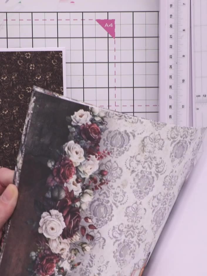 Step 2: Fussy cut around the floral elements on the decorative paper, leaving the flowers loose and imprecise to creat