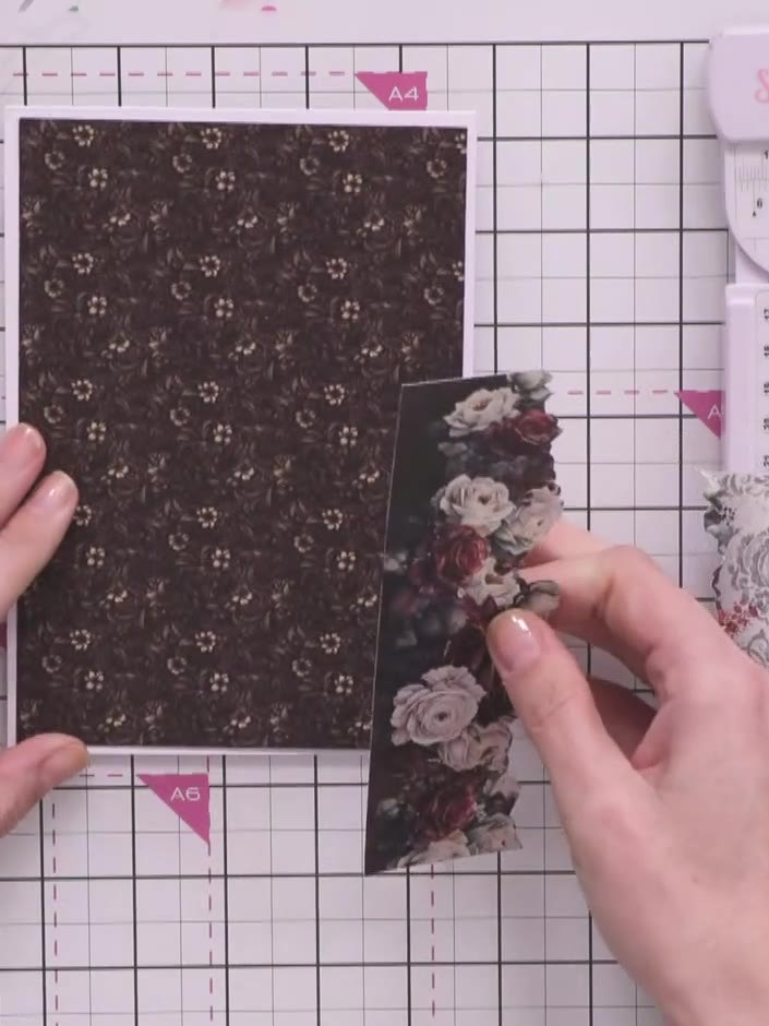 Step 8: Assemble the wallet by adhering the interior panel (with the damask pattern) inside the exterior panel (with t