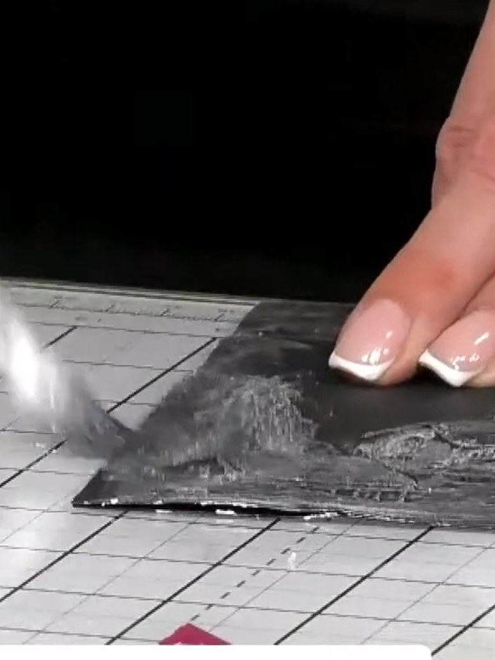 Step 6: Once the white texture paste is dry, apply metallic acrylic paint over the textured surface using a brush or s