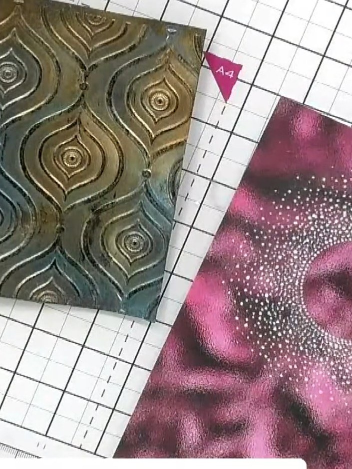 Step 1: Run your card stock through your die-cutting machine with the sunburst embossing folder to create the raised p