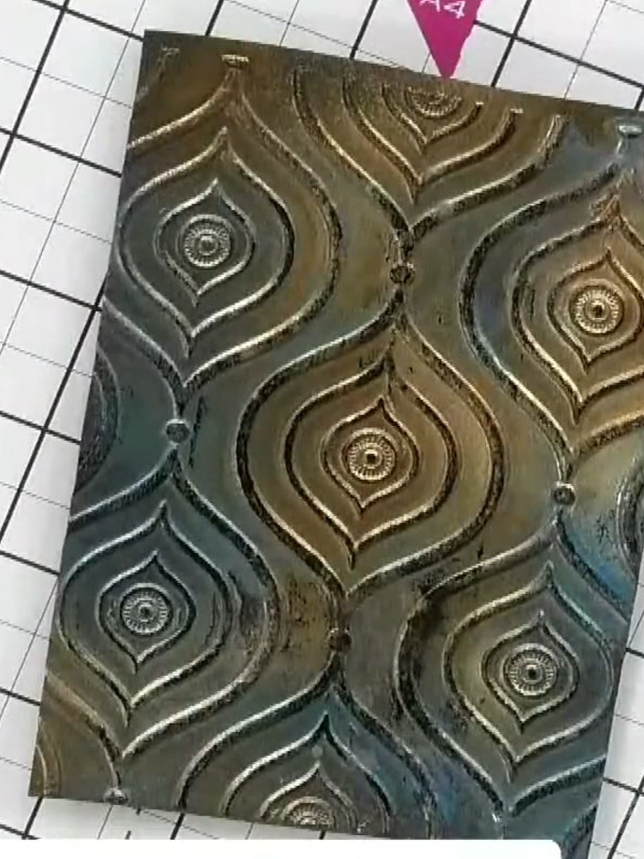 Acrylic Spray Embossed Card with Ink Detailing - the finished project
