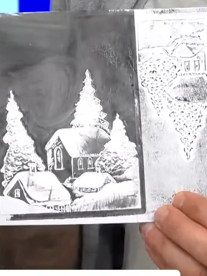 Step 3: Run the same inked embossing folder through your die-cutting machine again without re-inking to create a secon