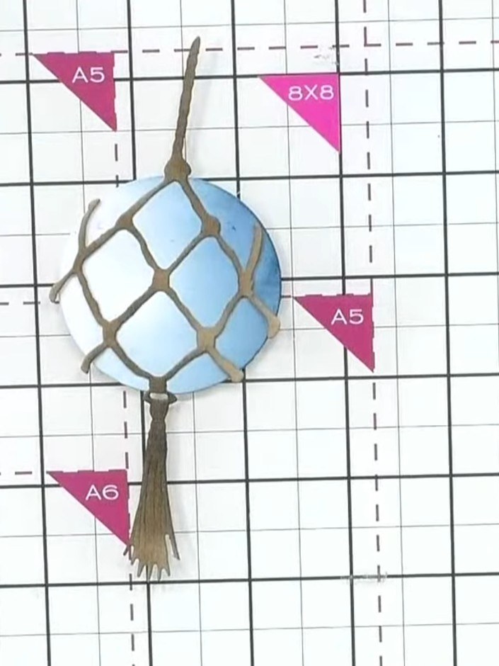 Hand-Painted Bauble with Teal and Brown Shading - the finished project
