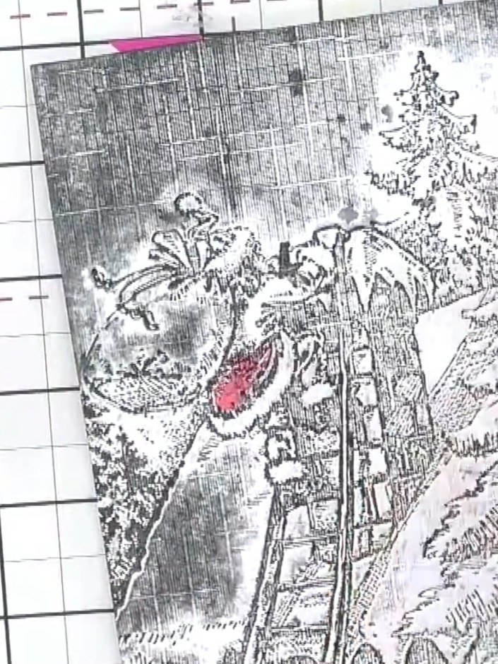 Step 7: Add colour to additional details if desired, such as painting Santa's sack with a pink or red shade to make it