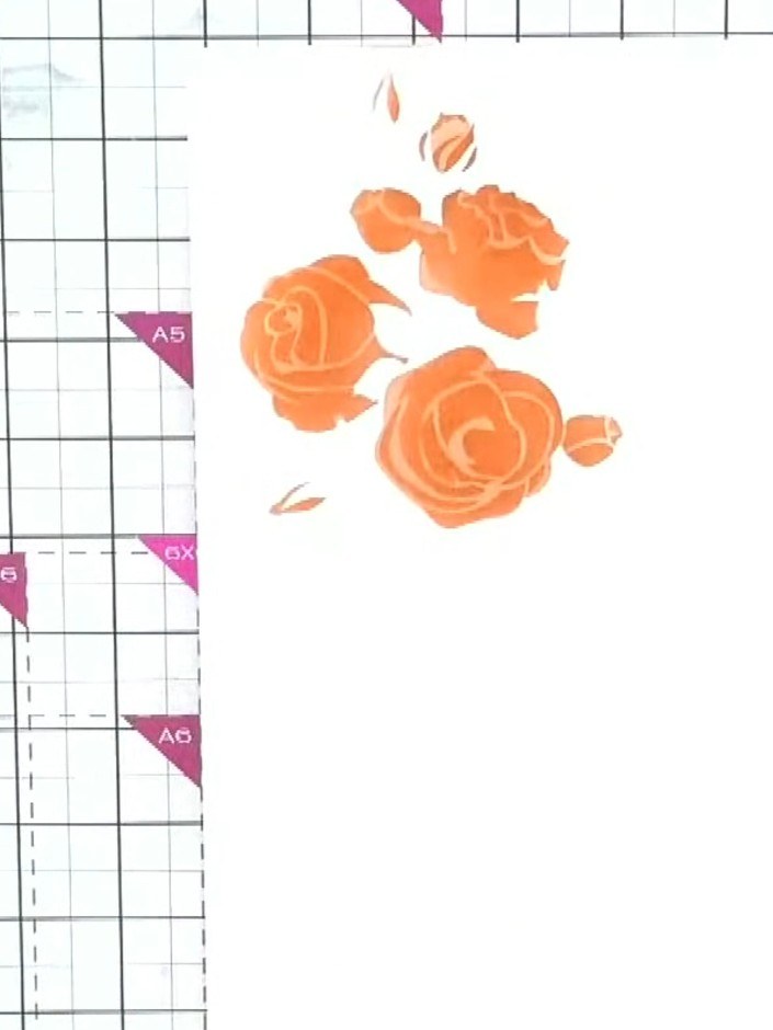 Step 6: Position stencil layer four over your design and apply the next ink colour using a blending tool. Build up the