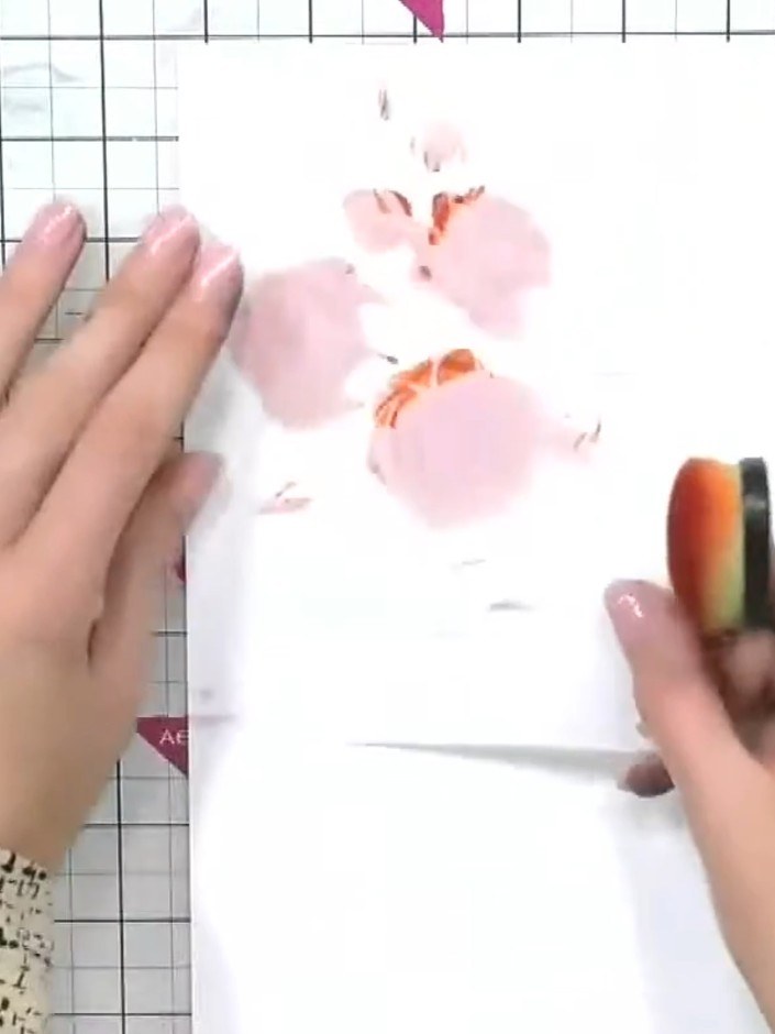 Step 9: Mount your finished rose onto a card base. Add a sentiment stamp through the centre of the rose if desired to 