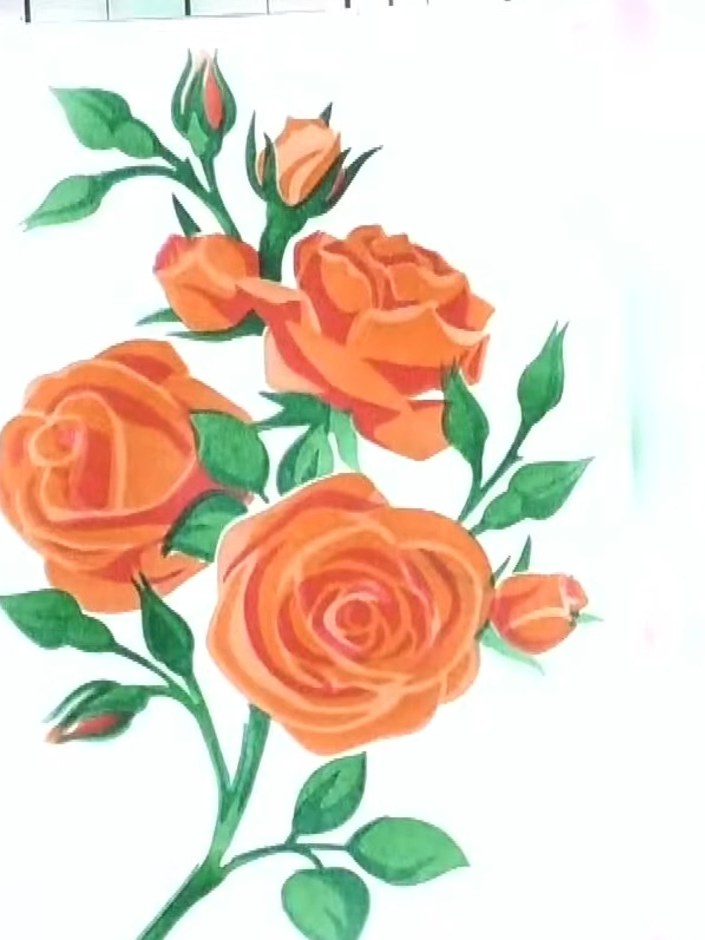 Layered Rose Stencil Flower with Multiple Ink Colours - the finished project