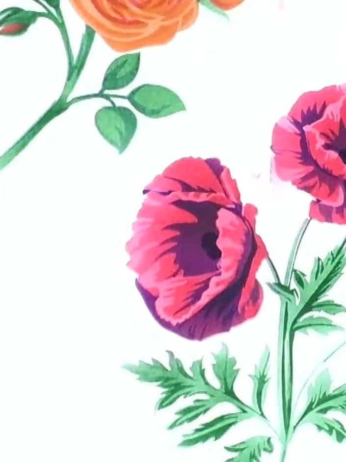 Layered Poppy Stencil Flower in Pink and Purple - the finished project