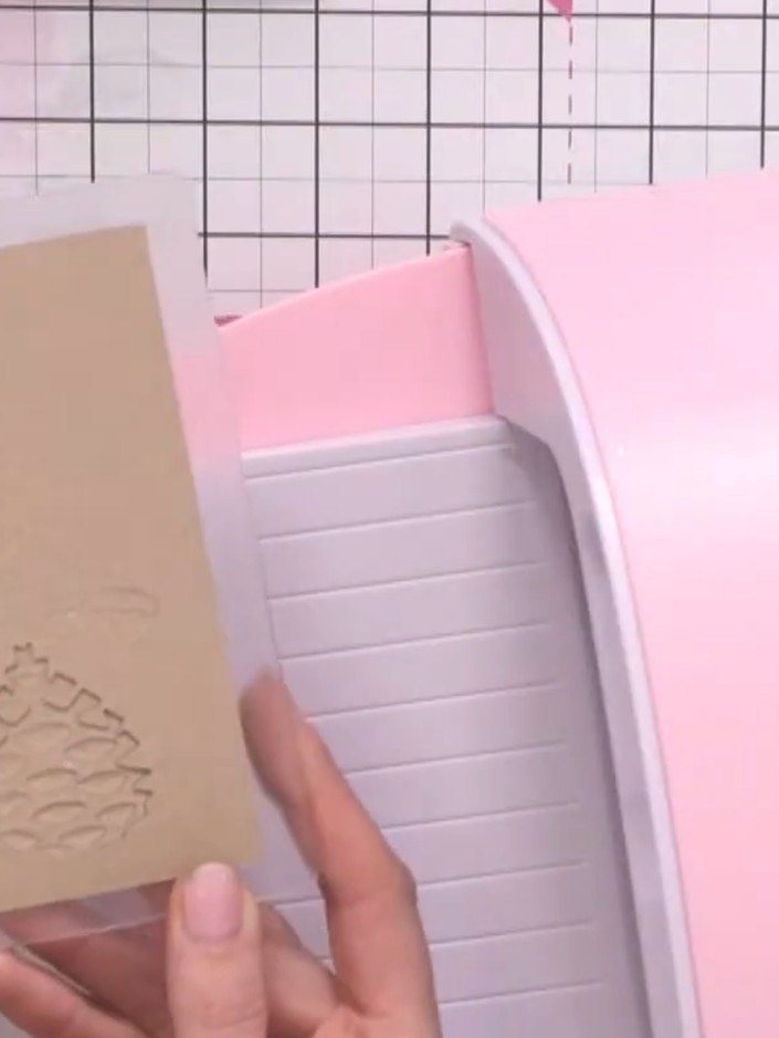 Step 1: Cut out the base branch layer from craft card using the die plate. Run the die through your die-cutting machin