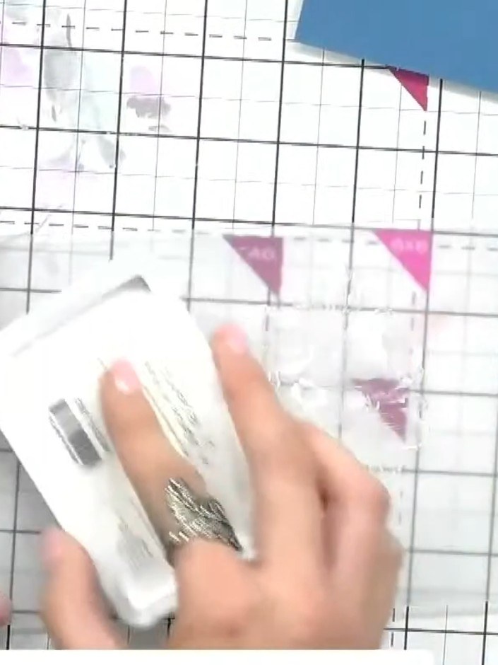 Step 2: Ink up both sides of your embossing folder using the white ink pad, ensuring full coverage on all surfaces.