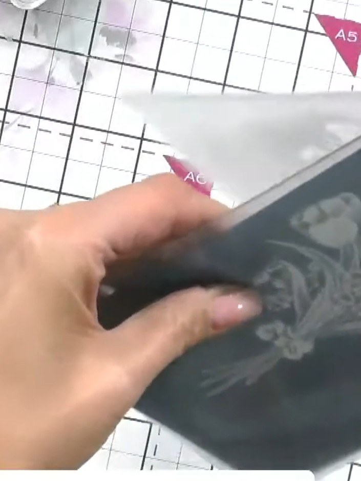 Step 7: Allow the embossed card to dry completely in the die-cutting machine or on a flat surface before using or embe