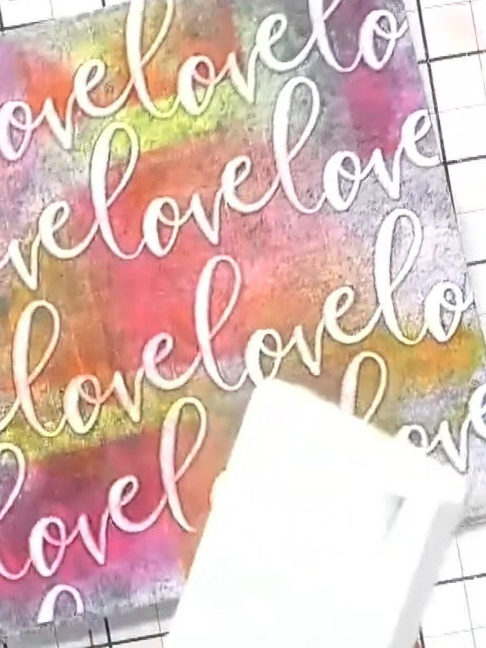 Inky Spray Background with Embossed Sentiment - the finished project