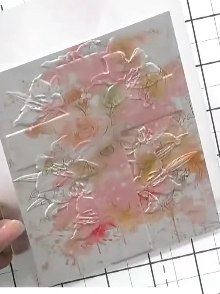 Step 4: Run the patterned paper with the embossing folder through your embossing machine to emboss the design onto the