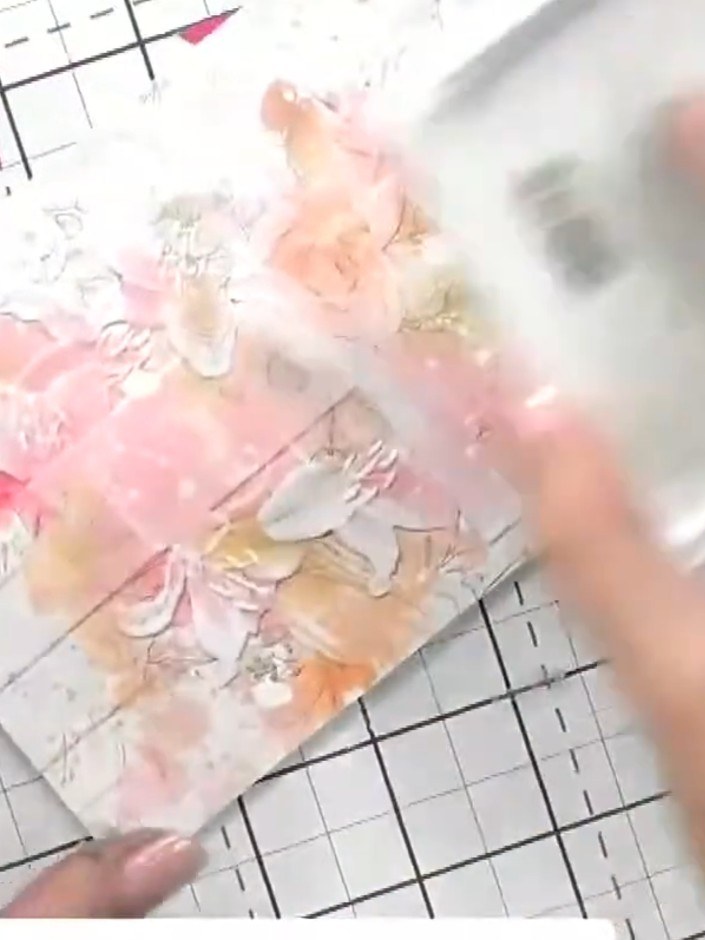 Step 5: Examine the embossed result and observe how the beautiful pattern interacts with the embossed design. Note the