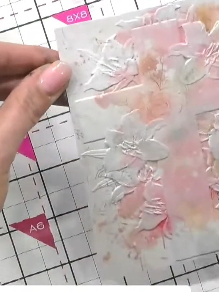 Step 6: If using pigment ink, allow the embossed piece to air dry completely or use a heat gun to set the ink before h