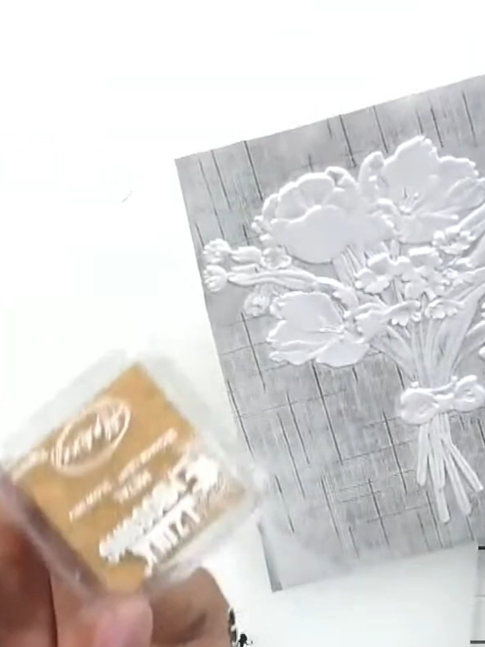 Gold Metallic Highlight on Embossed Design - the finished project