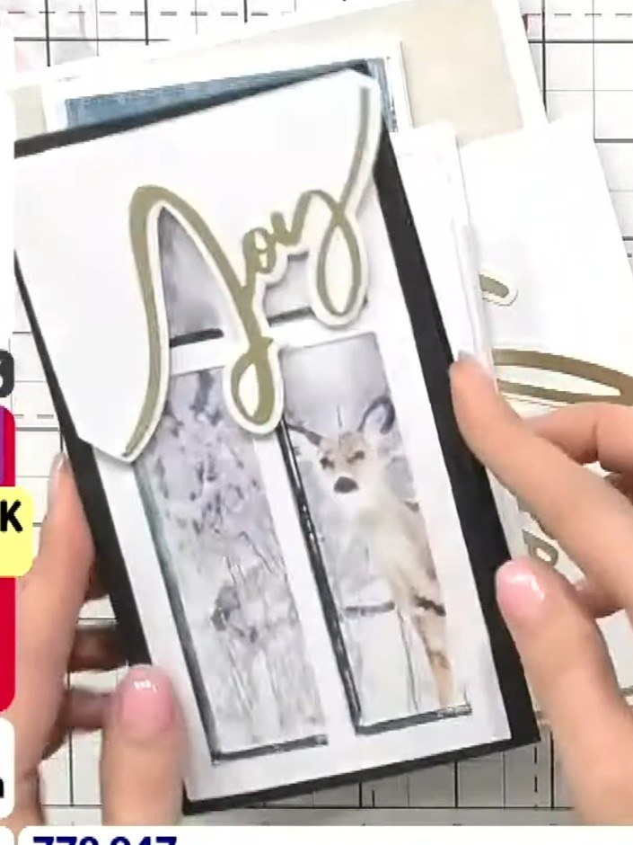 Step 2: Run the die through your cutting machine to cut out the word shape from your card base. The die cuts out decor
