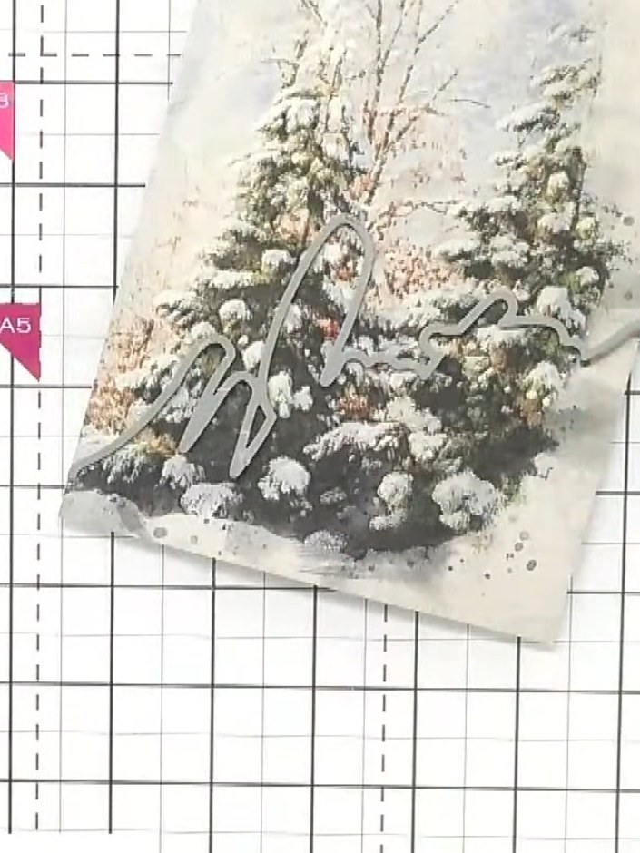 Step 2: Cut out the top portion of your first snow drift word die (Winter) using your cutting machine. Remove the die-