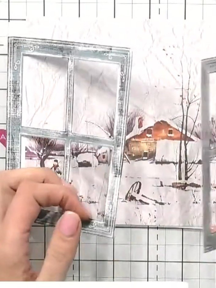 Double-Glazed Window Card with Holographic Background - the finished project