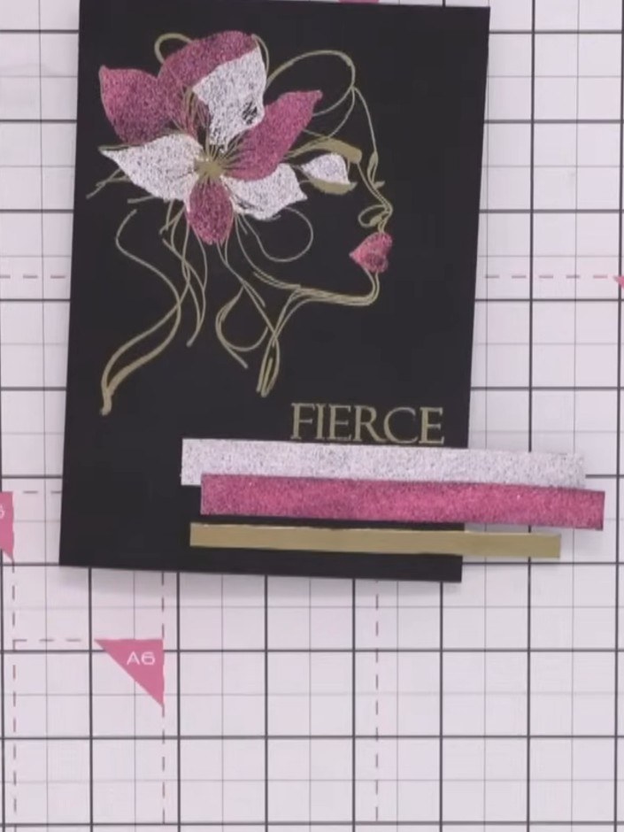 Step 11: Trim any excess strips from the edges of the card to create a neat, professional finish.