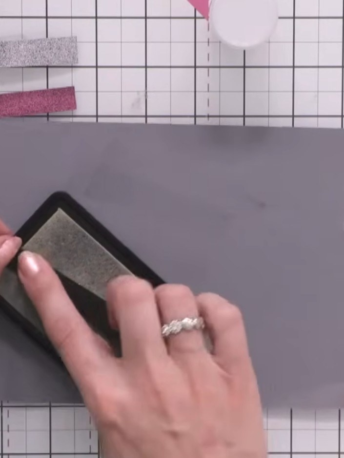 Step 6: Heat set all the embossed strips using a heat tool and allow them to cool completely before handling.