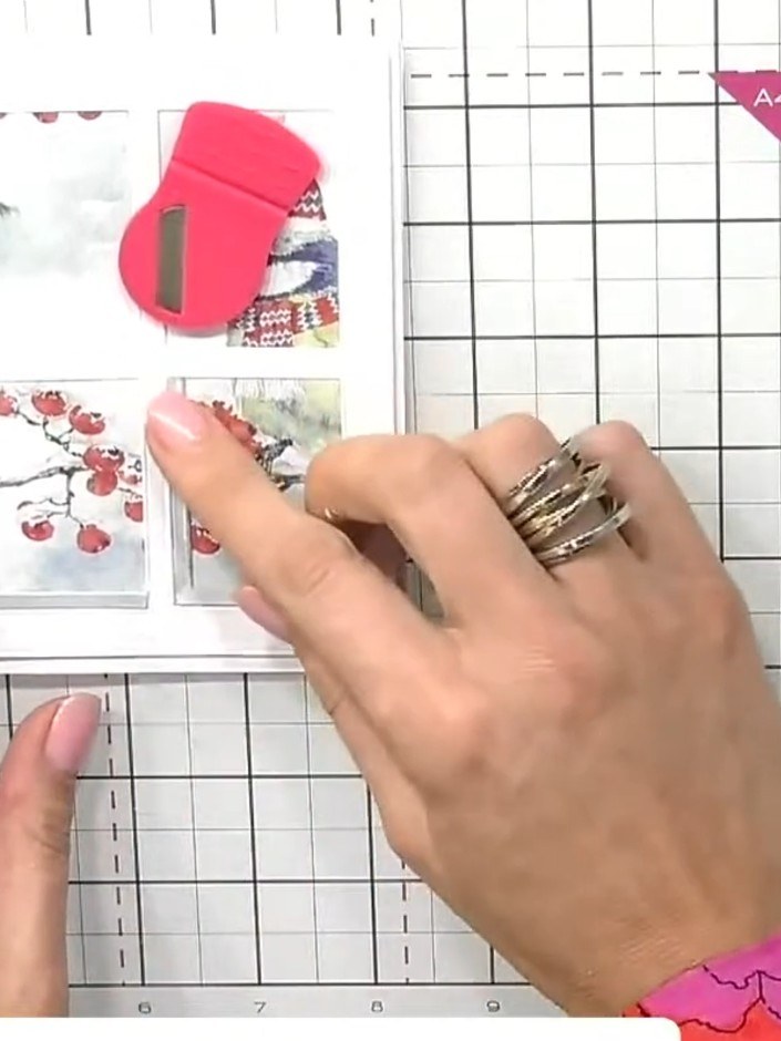 Step 6: Add foam pads to the back of the fussy-cut bird. Layer the bird on top of the card to create a 3D effect.