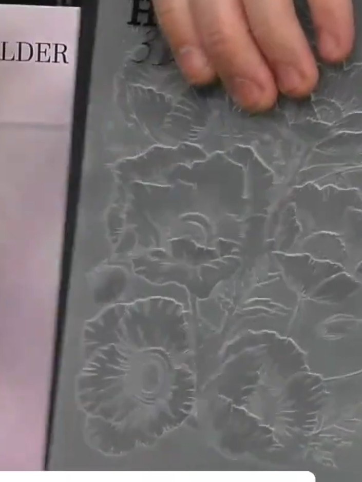 Step 1: Select an HD 3D embossing folder featuring a floral or woodland design from the range displayed.