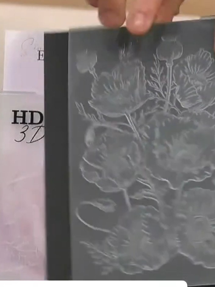 Step 3: Run a piece of white or cream cardstock through your die-cutting machine with the inked embossing folder to cr