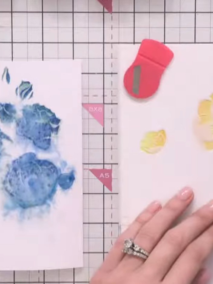 Step 6: Allow the water to work its magic and soften the ink naturally. Let the water sit on the stamped image without