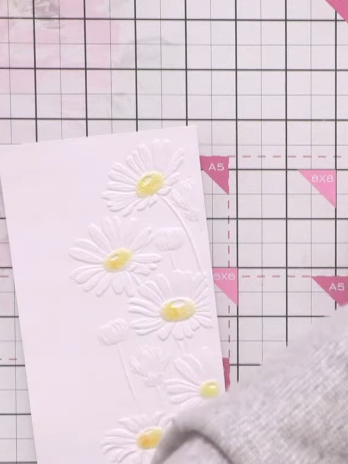 Step 6: Gently pull the colour outwards towards the petal edges using a soft brush or your finger, allowing the ink to
