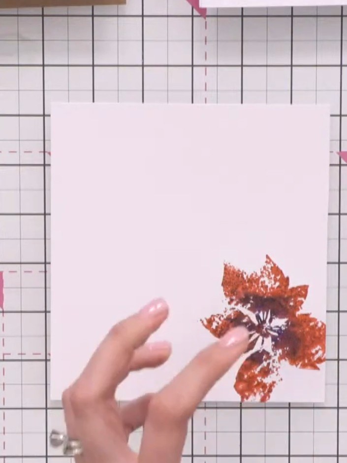 Weihnachtsstern-Aquarellkarte in Rot und Gold - the finished project