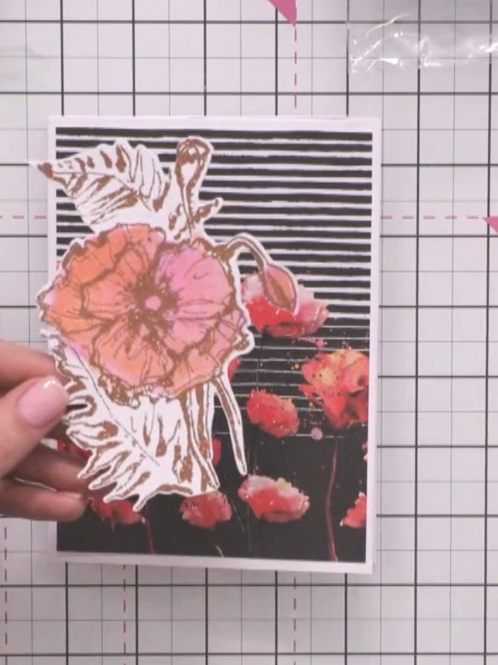 Karte mit geschichteter 3D-Mohnblume - the finished project