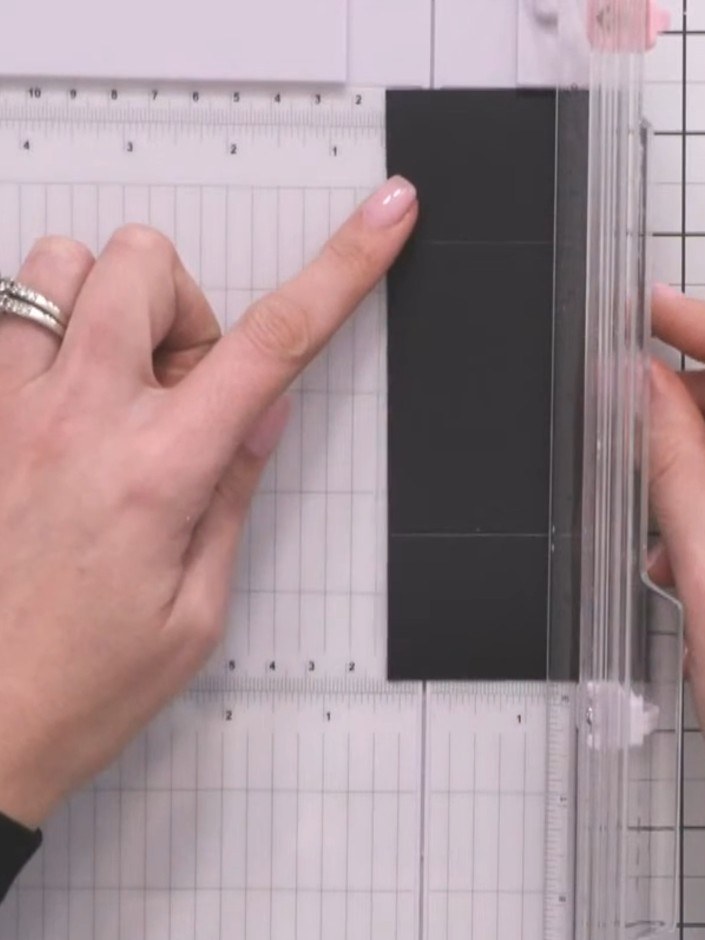 Step 4: Turn the card portrait orientation and score at 1.5 cm (half an inch) from the opposite end using your scorebo