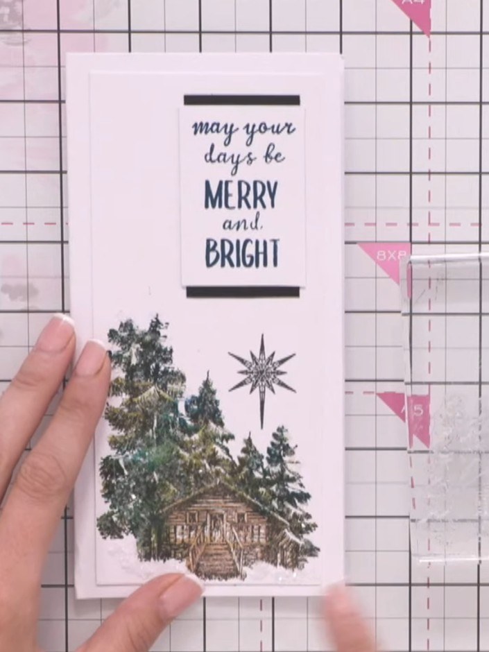 Step 1: Prepare your slimline card base or cut white cardstock to 4 by 8 inches (approximately 10 by 20 cm). This will