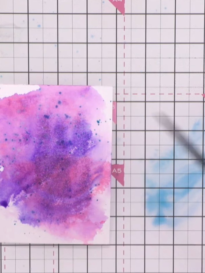 Step 7: Set the watercolour background card aside to dry completely. Once dry, it can be used as a background for stam