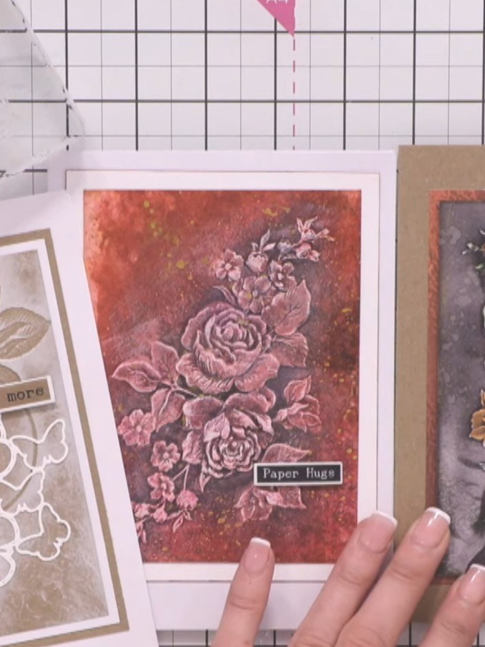 Step 6: Ink the detailed front of the lantern stamp with black ink. The embossing folder will create texture, and the 