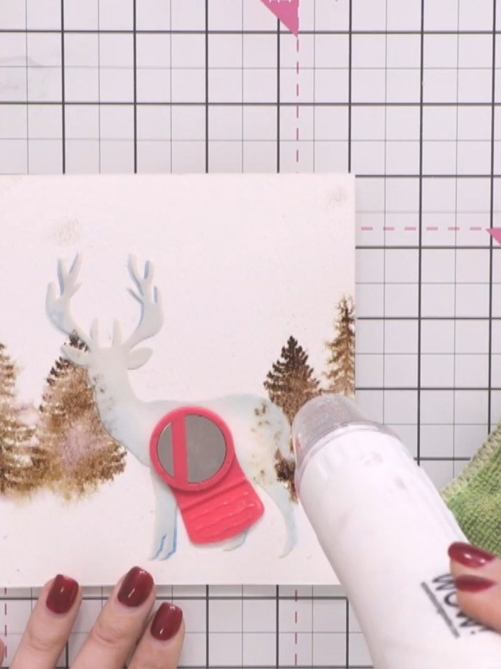 Step 6: Dab up excess ink with a cloth to help push the colour around and create the watercolour bleed effect on the c