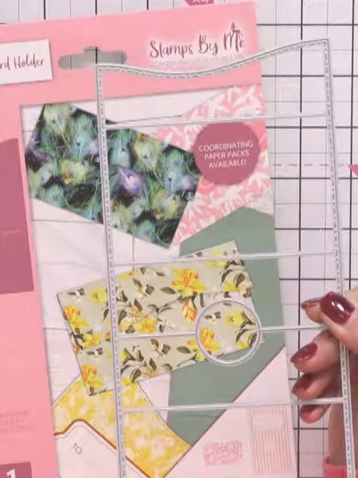 Step 1: Die-cut your card base using the Pop Up Gift Card Holder die. This die cuts in one pass, creating the stitch d