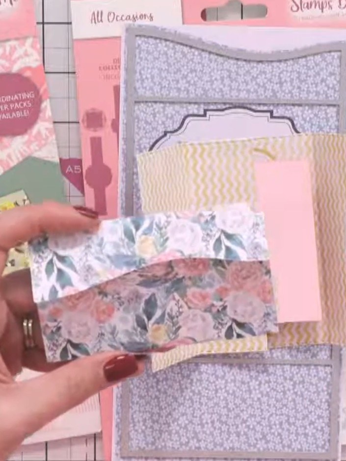Step 4: Fold the card closed with the gift card inside. The decorative floral paper creates a beautiful curved feature