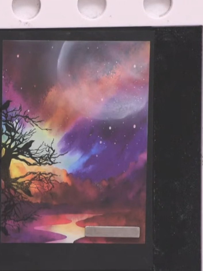 Step 4: Darken the top portion of the tree reflection by re-stamping over the existing image to add depth and contrast