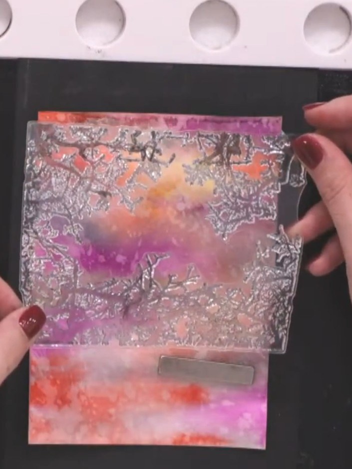 Watercolour Inky Background Halloween Card - the finished project