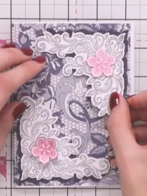 Midnight Blooms Everyday A2 Card with Vellum Wrap - the finished project