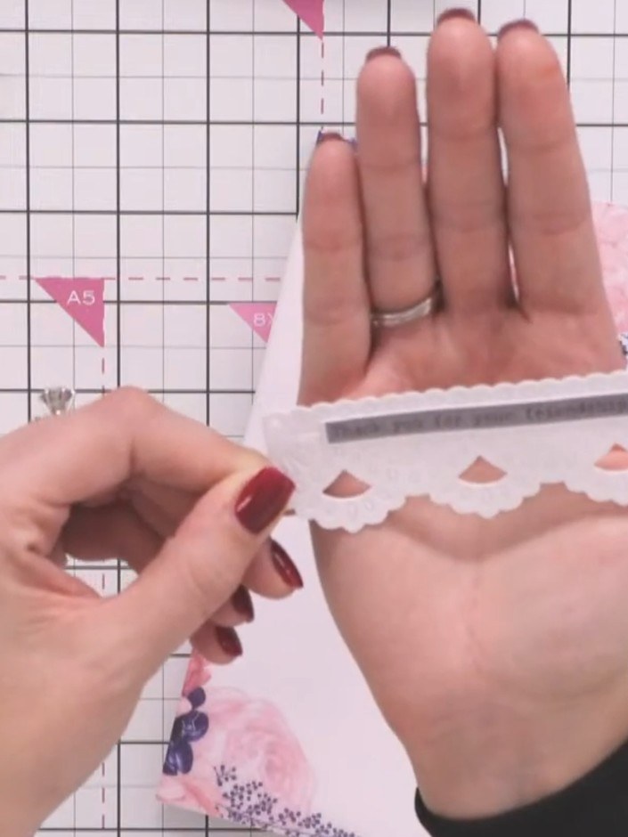 Step 3: If die-cut pieces haven't cut completely through and remain partially attached, leave them in place as this cr