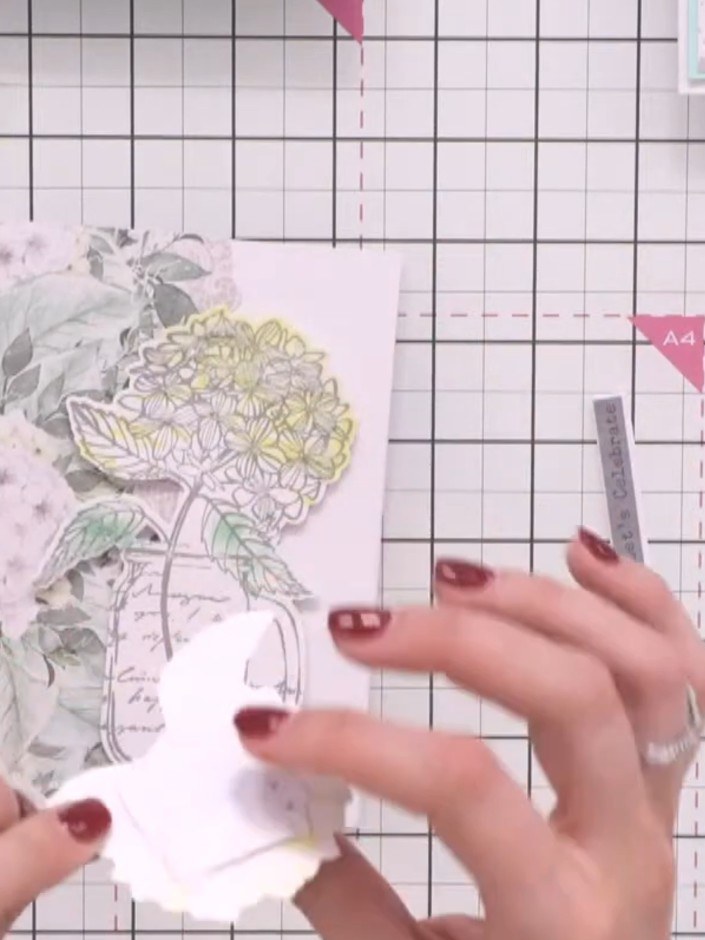 Step 3: Use the coordinating die to cut out the mason jar image. Position the die slightly off the edge of the paper t