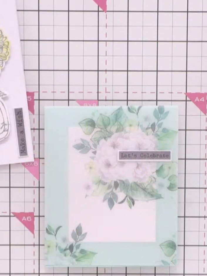 Spring Morning Green Card with Vellum Panel and Sentiment - the finished project